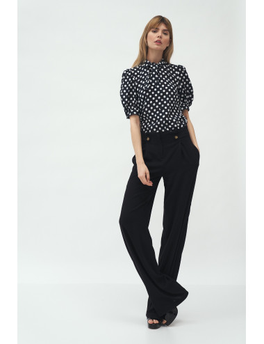 Pantalon noir à plis palazzo 