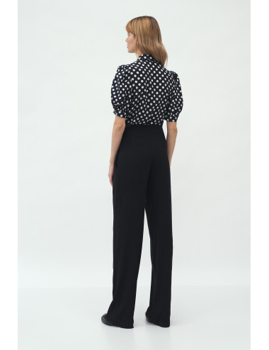 Pantalon noir à plis palazzo 