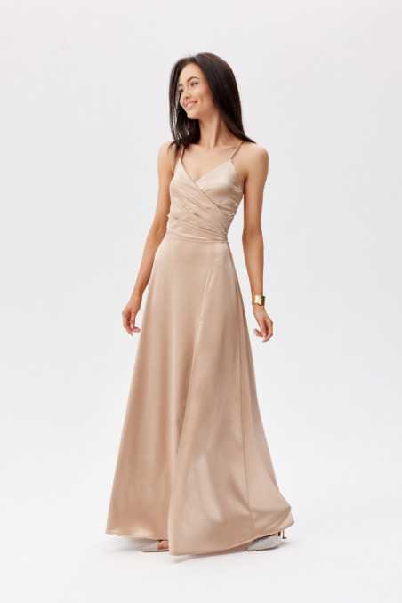 Serena - robe longue en satin avec dos à lacets  
