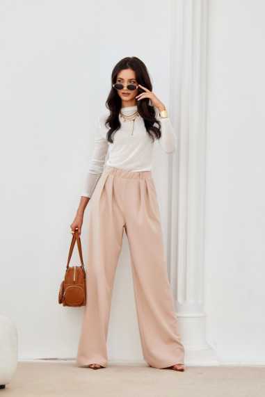 Ginny - pantalon long à jambes larges et taille élastique  