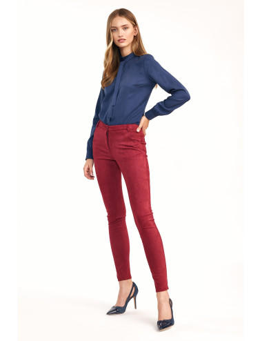 Pantalon ajusté bordeaux 