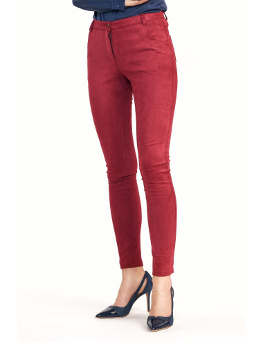 Pantalon ajusté bordeaux 