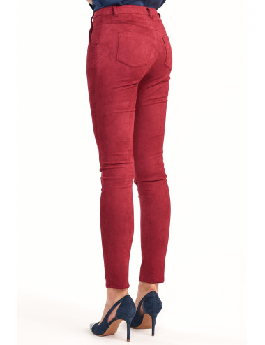 Pantalon ajusté bordeaux 