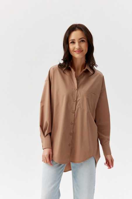 Carolina - women's oversize shirt with imitation pockets BEZ  