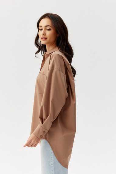 Carolina - women's oversize shirt with imitation pockets BEZ  