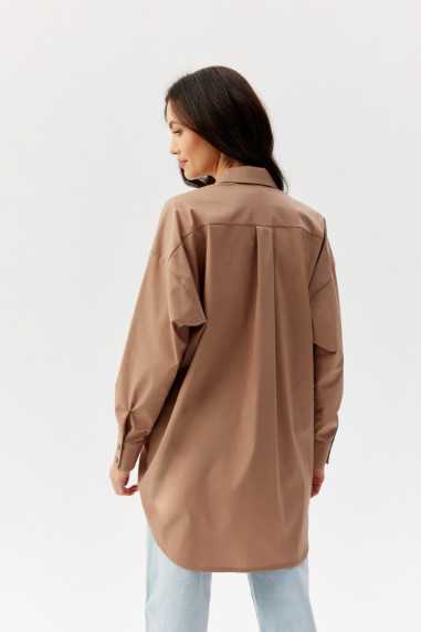 Carolina - women's oversize shirt with imitation pockets BEZ  