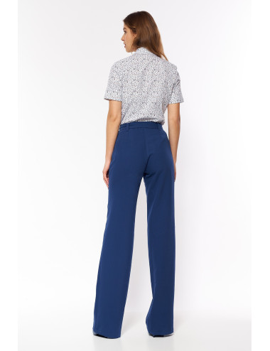 Pantalon à jambe légèrement évasée bleu cobalt 