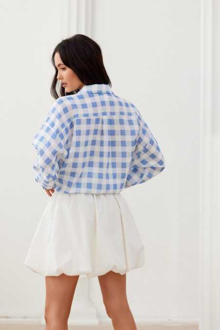 Daisy - asymmetrical plaid shirt for women A32  