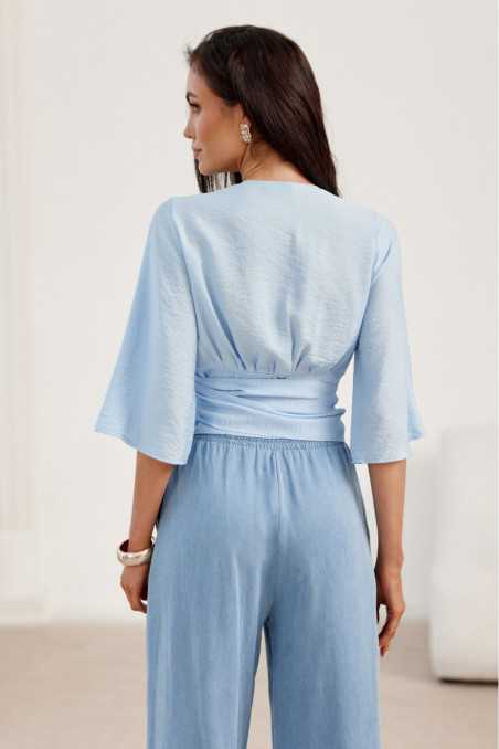 Flavia - Wrap blouse with loose sleeves BLE  