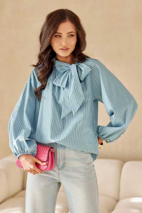 Gigi - Loose fit blouse with tie at neckline A27  
