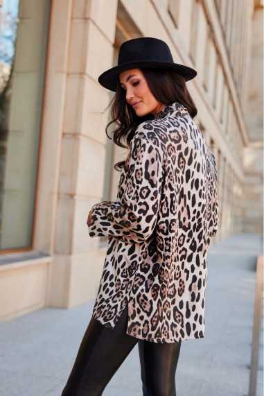 Larisa - patterned shirt with flared sleeves W26  