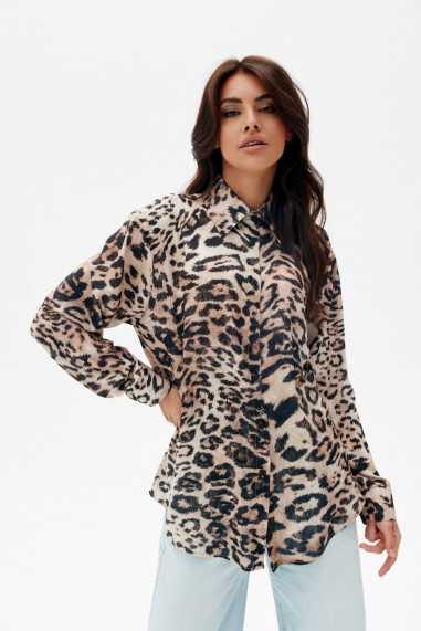 Lesli - patterned shirt with slightly elongated back Y26  