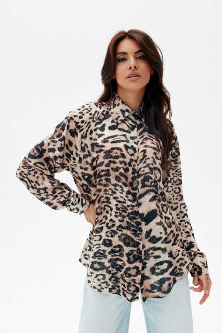 Lesli - patterned shirt with slightly elongated back Y26  