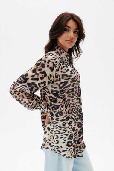 Lesli - patterned shirt with slightly elongated back Y26  