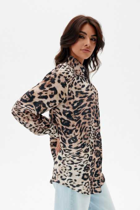 Lesli - patterned shirt with slightly elongated back Y26  