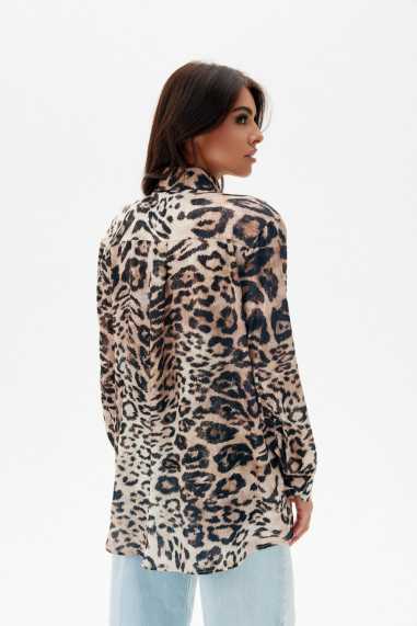 Lesli - patterned shirt with slightly elongated back Y26  