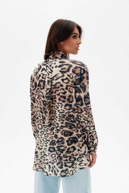 Lesli - patterned shirt with slightly elongated back Y26  