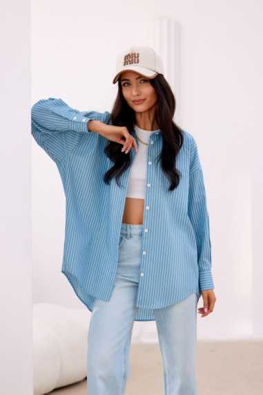 Olly - asymmetrical oversize shirt for women A27  