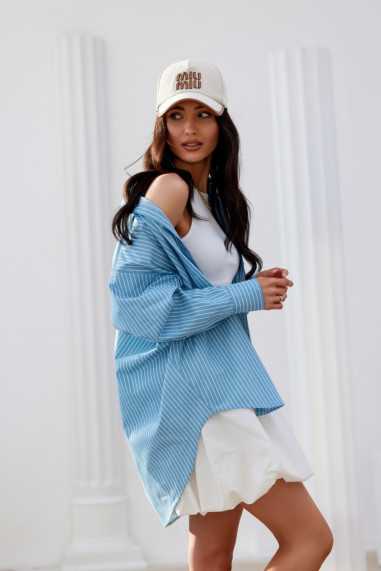 Olly - asymmetrical oversize shirt for women A27  