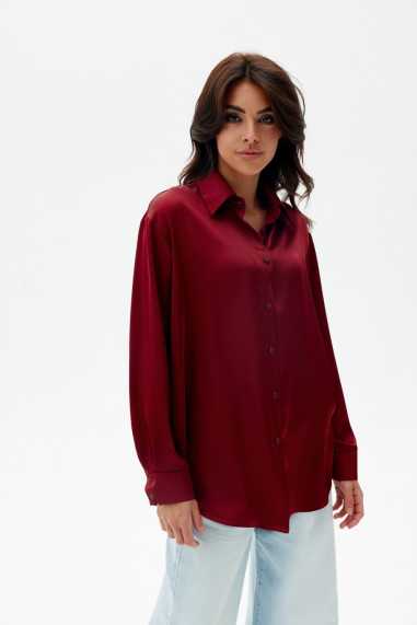 Tessa - ladies' satin shirt with a wider cut BOR  