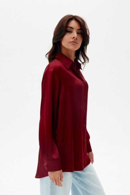 Tessa - ladies' satin shirt with a wider cut BOR  