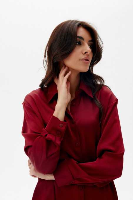 Tessa - ladies' satin shirt with a wider cut BOR  