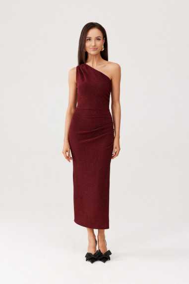 Aurora - brocade one shoulder midi dress  BOR  