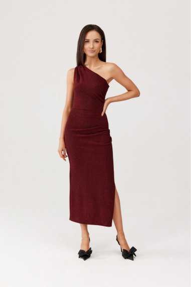 Aurora - brocade one shoulder midi dress  BOR  