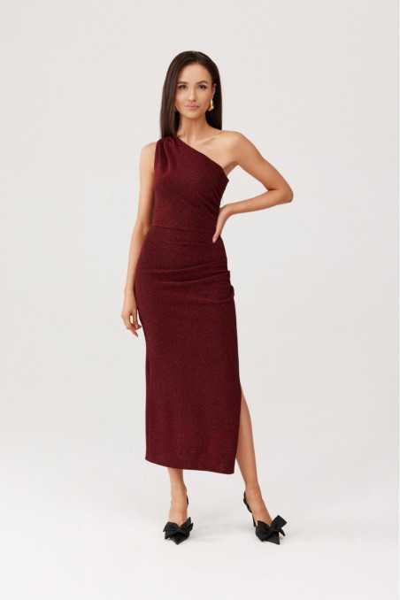 Aurora - brocade one shoulder midi dress  BOR  