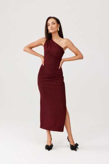 Aurora - brocade one shoulder midi dress  BOR  