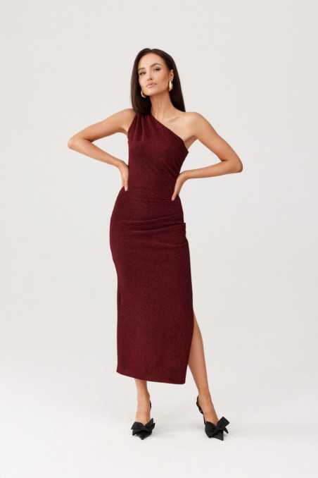 Aurora - brocade one shoulder midi dress  BOR  