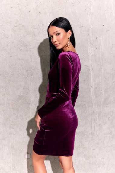 Blancha - velvet dress with a layered cut BEZ  