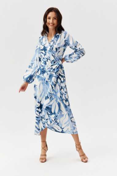 Camellia - pleated midi dress with tie at waist 06F  
