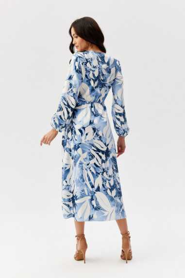 Camellia - pleated midi dress with tie at waist 06F  