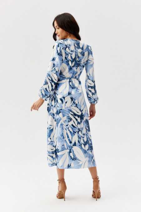 Camellia - pleated midi dress with tie at waist 06F  