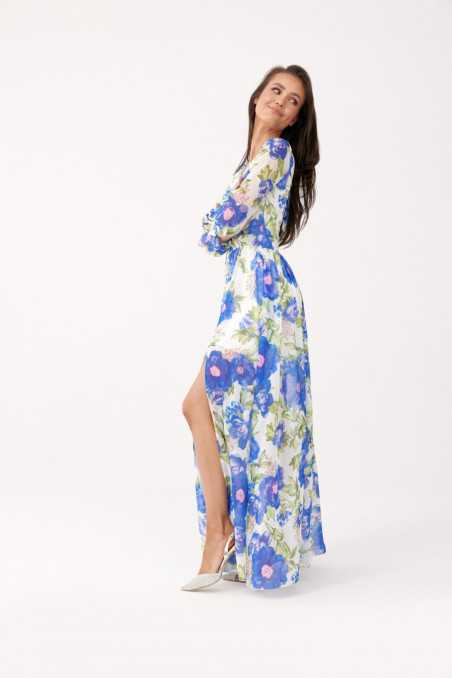 Nicole - long patterned dress with a tie on the back 20D  