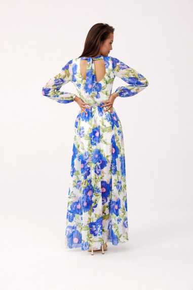 Nicole - long patterned dress with a tie on the back 20D  