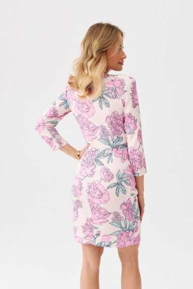 Odetta - pleated dress with 3/4 sleeves E59  