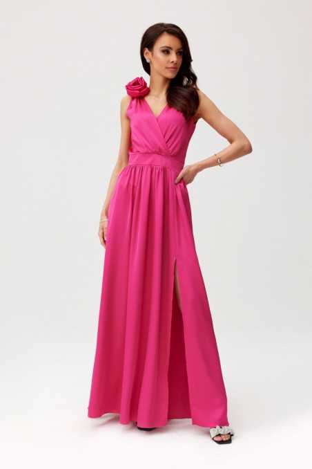 Paloma - satin maxi dress with rose embellishment AMA  