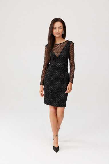 Riviera - semi-transparent mini dress with glitter dots CZA  