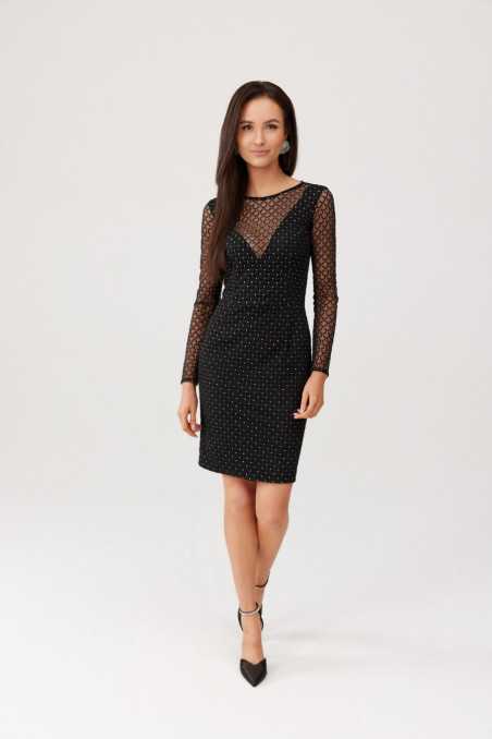 Riviera - semi-transparent mini dress with glitter dots CZA  