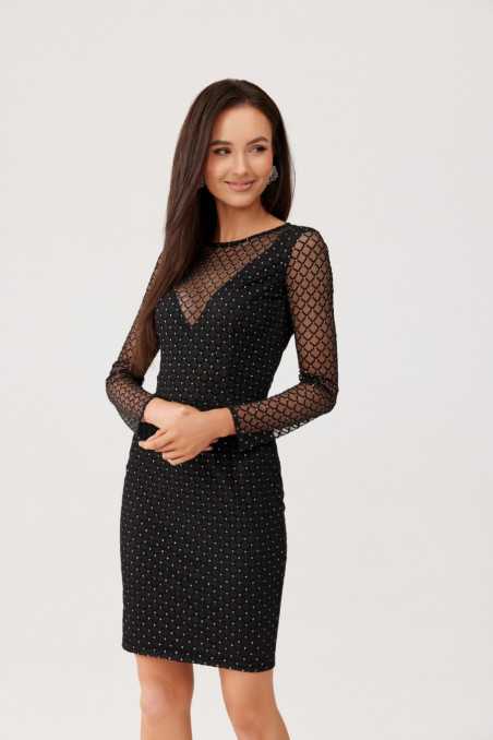Riviera - semi-transparent mini dress with glitter dots CZA  