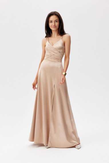 Serena - satin maxi dress laced at the back BEZ  