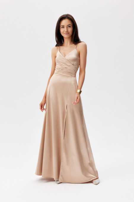 Serena - satin maxi dress laced at the back BEZ  