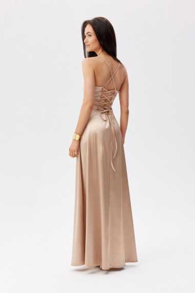 Serena - satin maxi dress laced at the back BEZ  