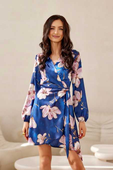 Sophie - patterned mini dress tied at the waist Y28  