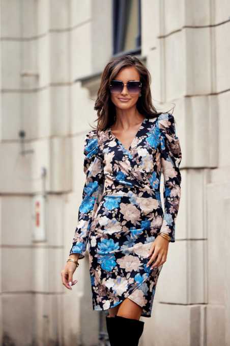 Taylor - layered dress with puffy sleeves E48  