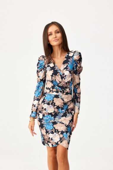 Taylor - layered dress with puffy sleeves E48  