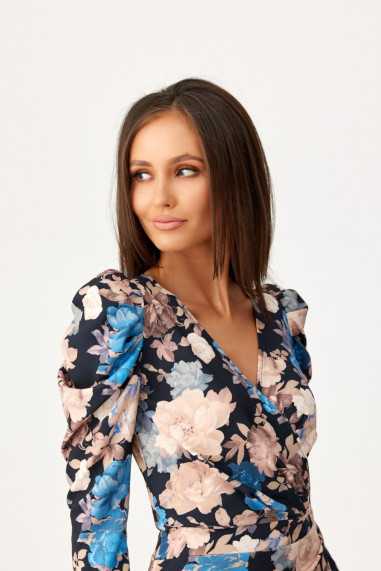 Taylor - layered dress with puffy sleeves E48  