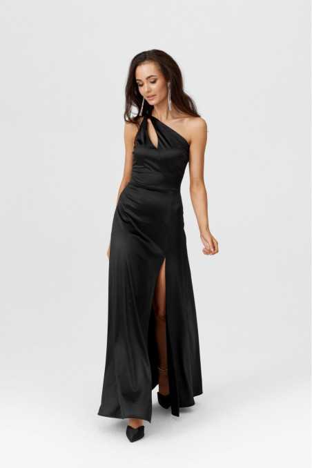 Vaiana - Long strapless dress with asymmetrical neckline  BOR  